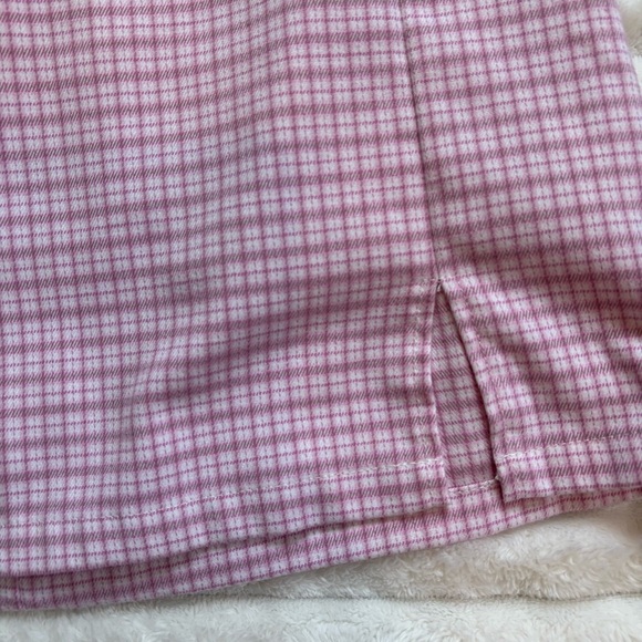 Brandy Melville High Waist Mini Pencil Skirt Pink and White Plaid - Picture 8 of 10